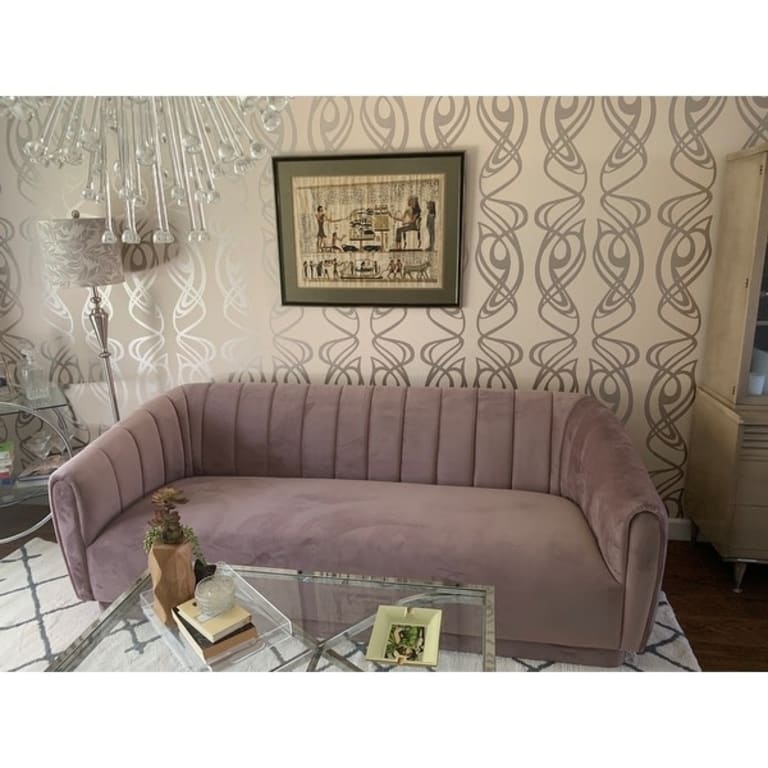 Arno Blush Velvet Sofa On Sale Bed Bath & Beyond 18755060