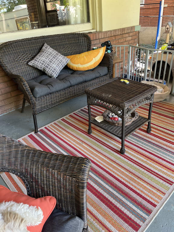 Scope Multicolor Striped Woven Indoor and Outdoor Area Rug 5x7 | At Home