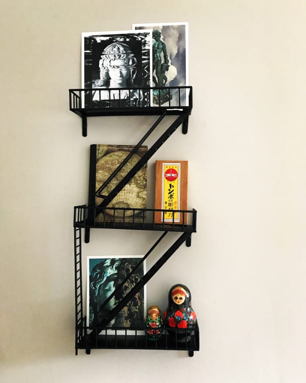 Fire Escape Shelf from Uncommon Goods. Customer submitted image.