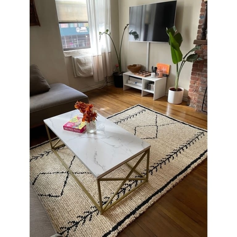 Coffee Table 44L Marble Gold Metal 44' x 22' x 17' Bed Bath