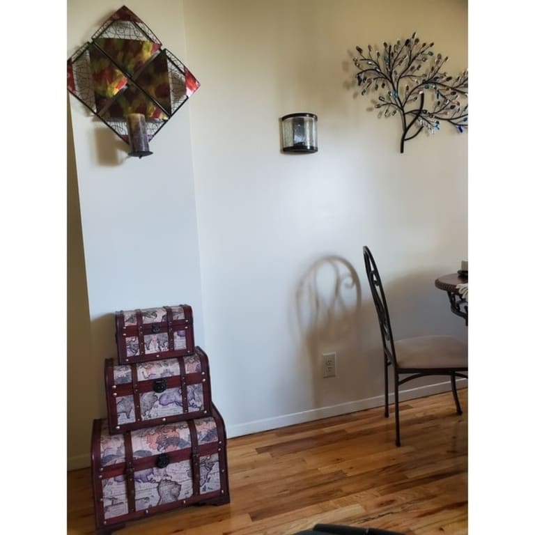 Juvale Wooden Chest Trunk, 3Piece Storage Trunk and Chests Map Pattern Bed Bath & Beyond