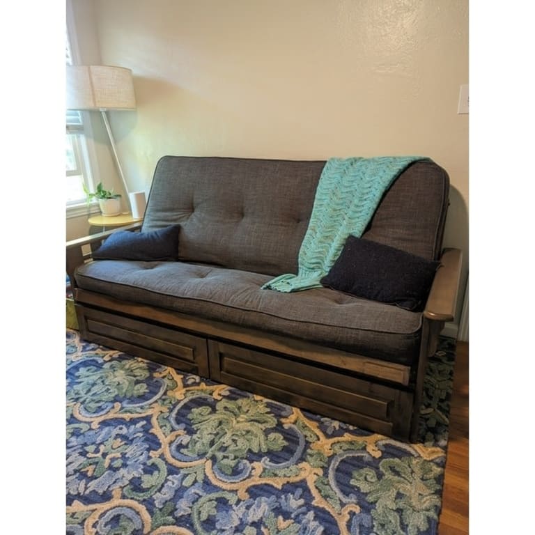 Somette Tucson Rustic Walnut Fullsize Futon Set with Storage Drawers