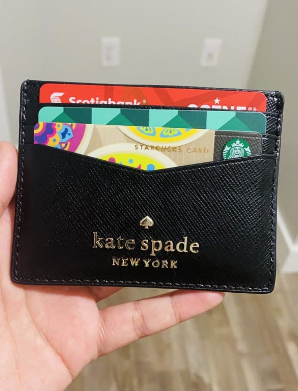 Kate Spade Staci Saffiano Leather Small Card Holder Black – Balilene