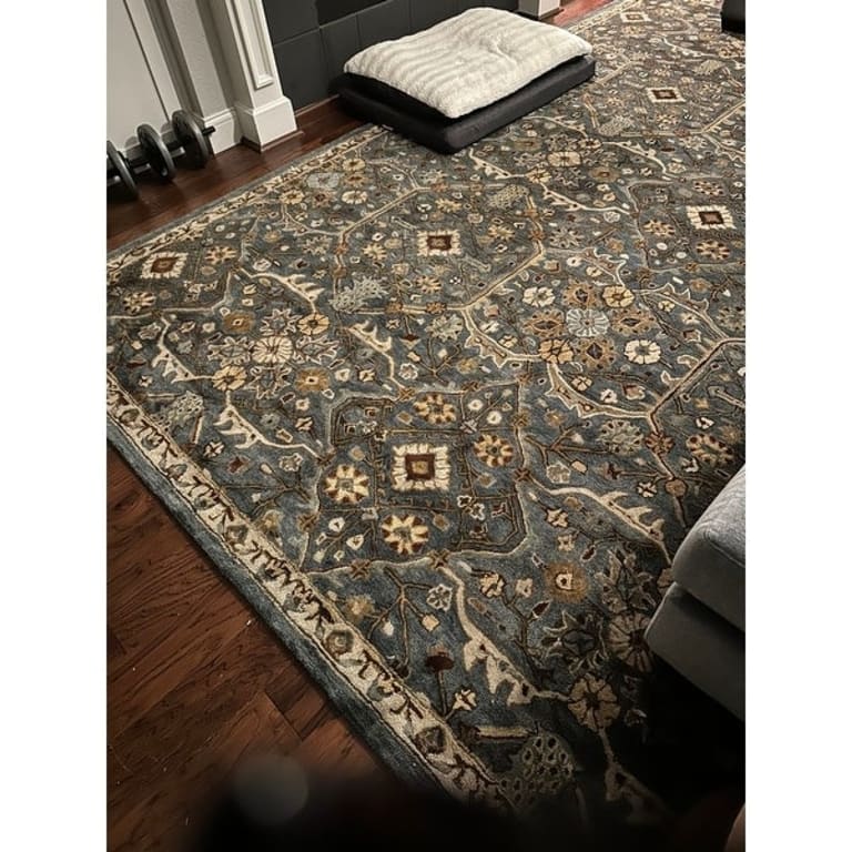 Empire Slate Blue Hand-tufted Wool Area Rug - On Sale - Bed Bath ...