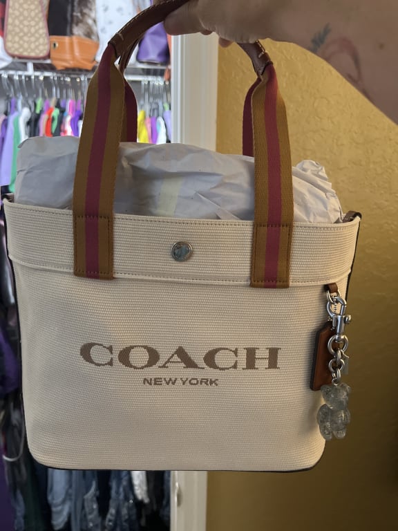 Coach Small Ferry Tote in Signature Clear Canvas