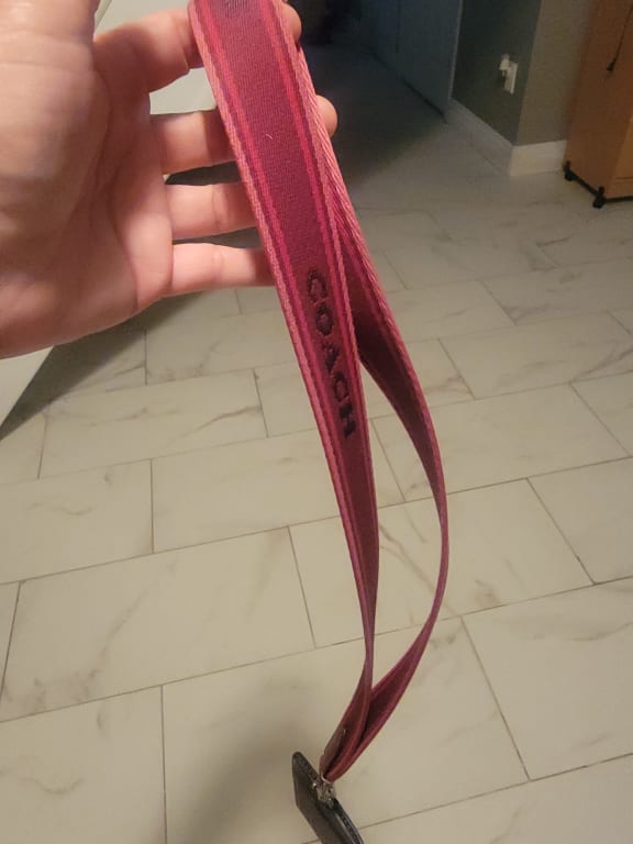 COACH®  Id Lanyard In Blocked Signature Canvas