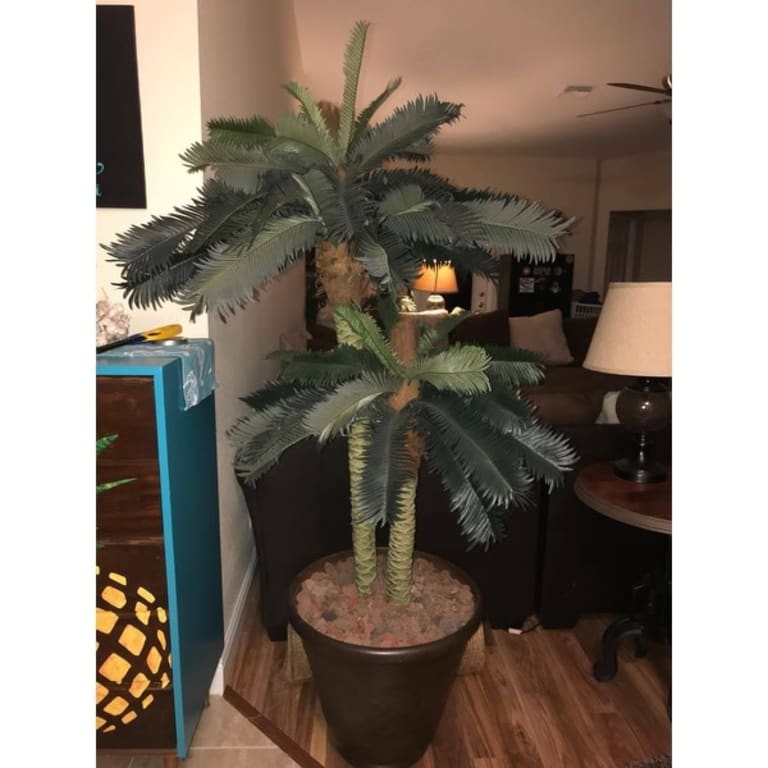 Artificial Double Potted Sago Palm Tree Green On Sale Bed Bath