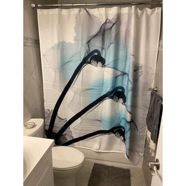 Laural Home Teal Floral XRay Shower Curtain On Sale Bed Bath