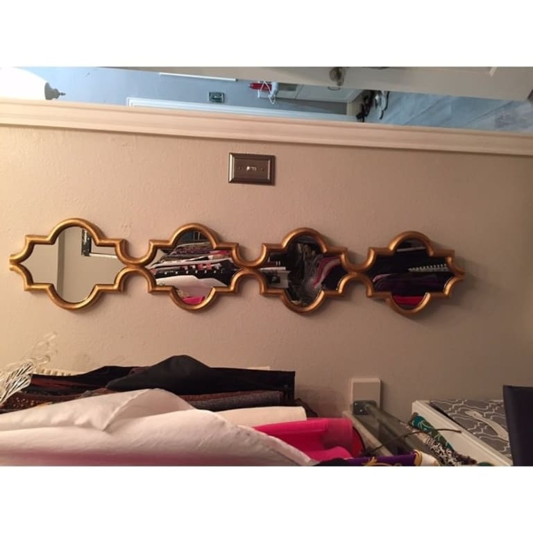 Madlyn Long Narrow Wall Mirror (47"h x 9.5"w x 1") Silver A/N Bed