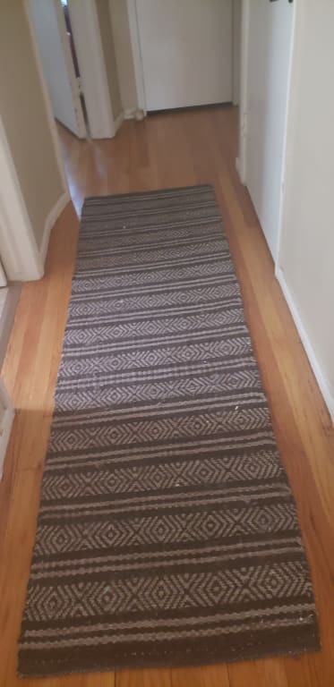 Honeybloom Neutral Flatweave Runner, 2x7, Grey, Cotton Sold by at Home