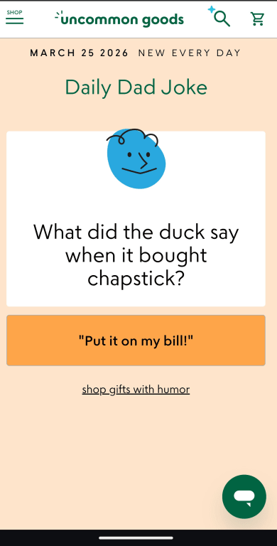 Dad Joke Every Day Interactive QR Mug from Uncommon Goods. Customer submitted image.