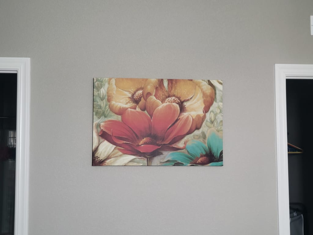 Red & Gold Floral Canvas Wall Art, 24x36
