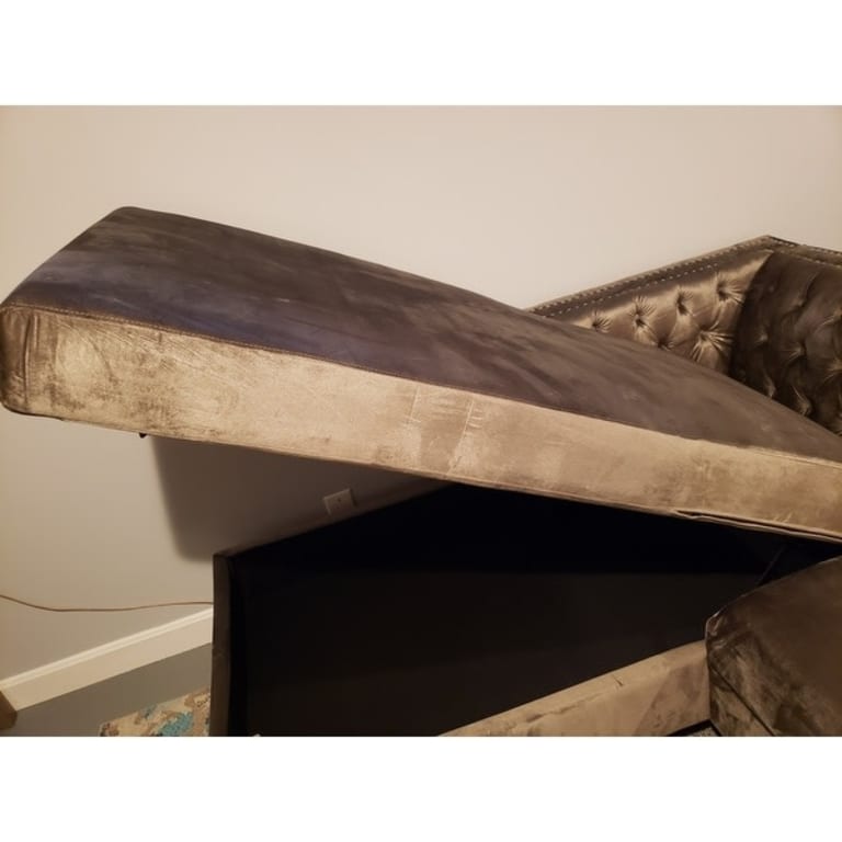 Velvet Storage Sectional Sofa by Christopher Knight Home On