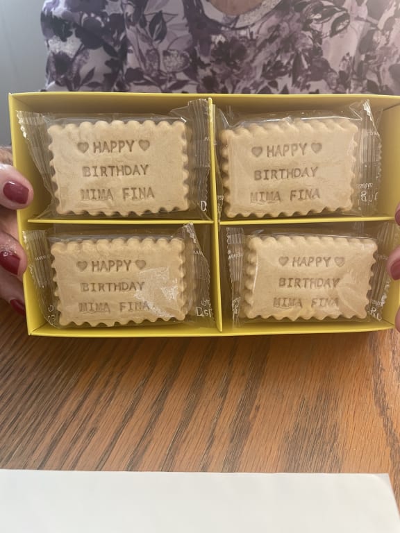 Custom Message Shortbread Cookies from Uncommon Goods. Customer submitted image.