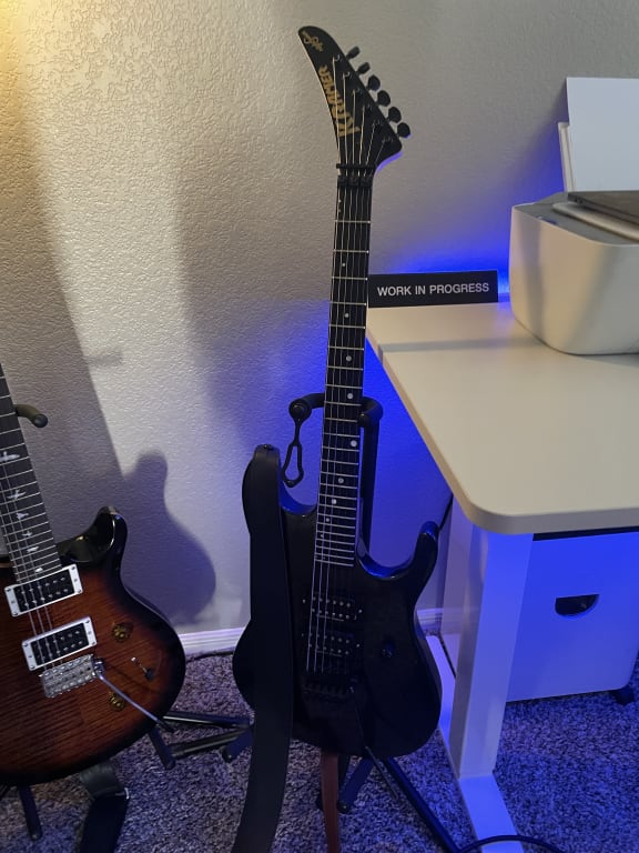 Kramer NightSwan Electric Guitar Black/Blue Polka Dot | Guitar Center