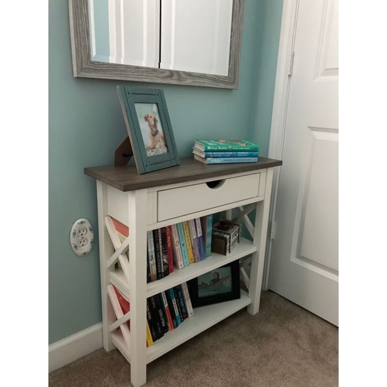 The Gray Barn Solid Wood Painted Console Table with Drawer and Shelves ...