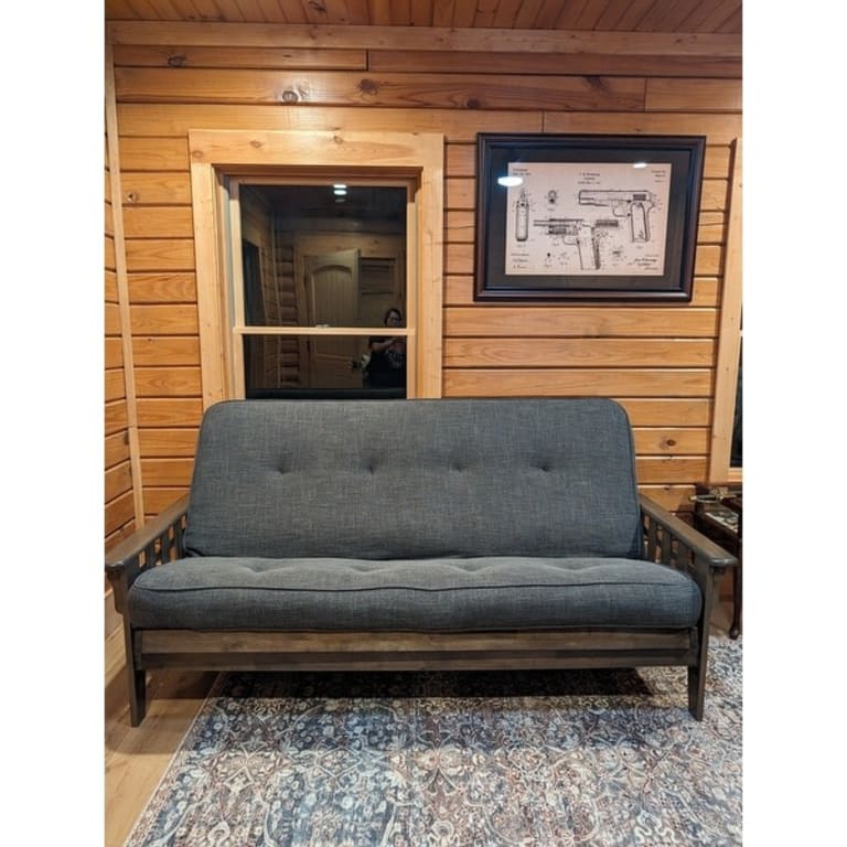 Somette Tucson Rustic Walnut Fullsize Futon Set with Storage Drawers