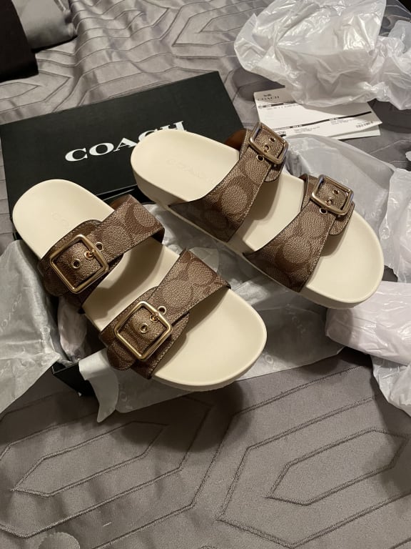 Coach Outlet Allanah Sandal In Signature Canvas in Black