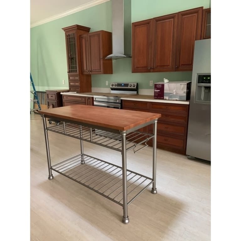 Homestyles Orleans Kitchen Island with Butcher Block Top, 52"W On Sale Bed Bath & Beyond