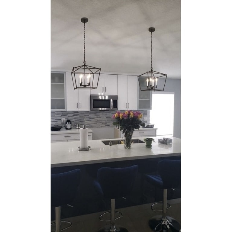 Modern 4Light Lantern Chandelier Kitchen Island Lights for Dining Room