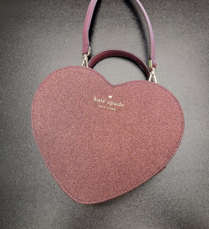 New With Tags Kate Spade Love Shack Glitter Heart Bag Color is