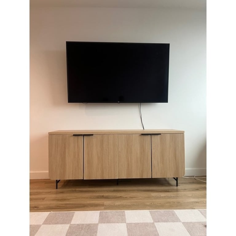 Middlebrook Minimal Fluted FourDoor Buffet Sideboard On Sale Bed