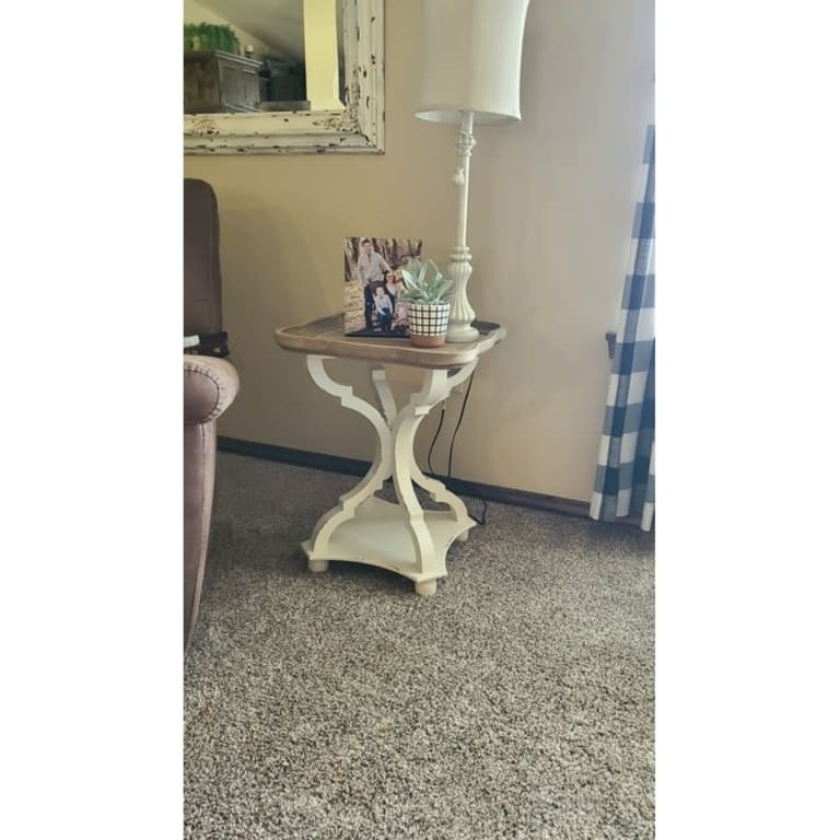 Bevier French Country Accent Table with Square Top by Christopher