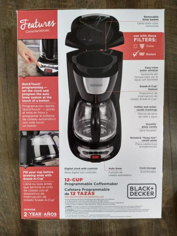 Black + Decker BXCM1201IN 12-Cup Drip Coffee Maker - Velan Store