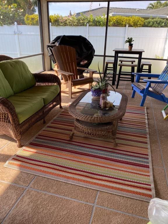 Scope Multicolor Striped Woven Indoor and Outdoor Area Rug 5x7 | At Home