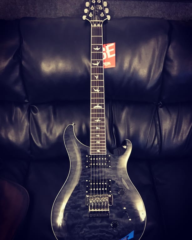 PRS SE Floyd Custom 24 Quilt Top Electric Guitar Gray Black