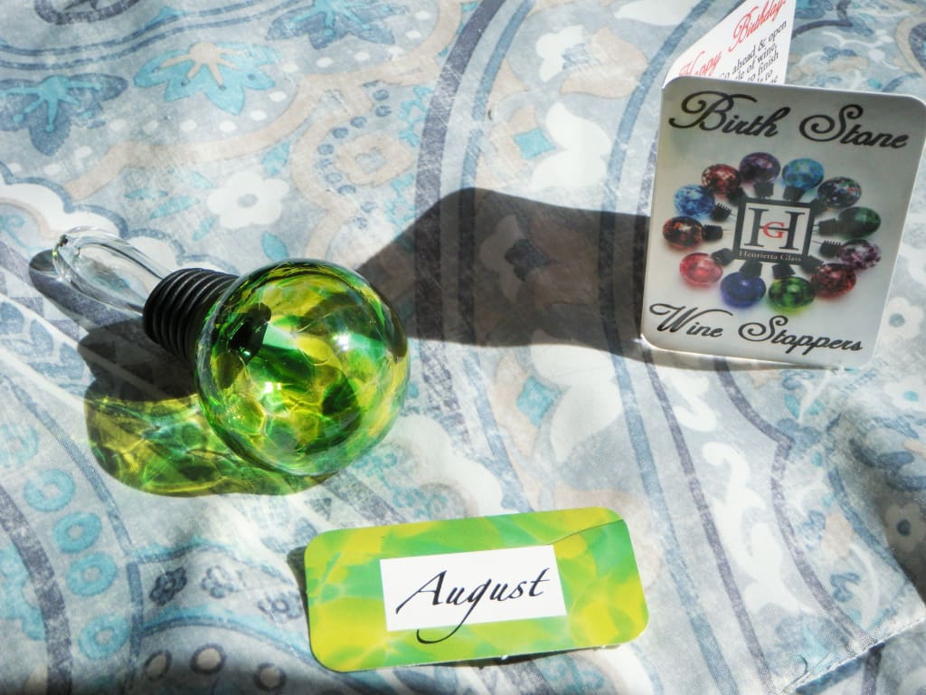 Birthstone Wine Bottle Stopper from Uncommon Goods. Customer submitted image.