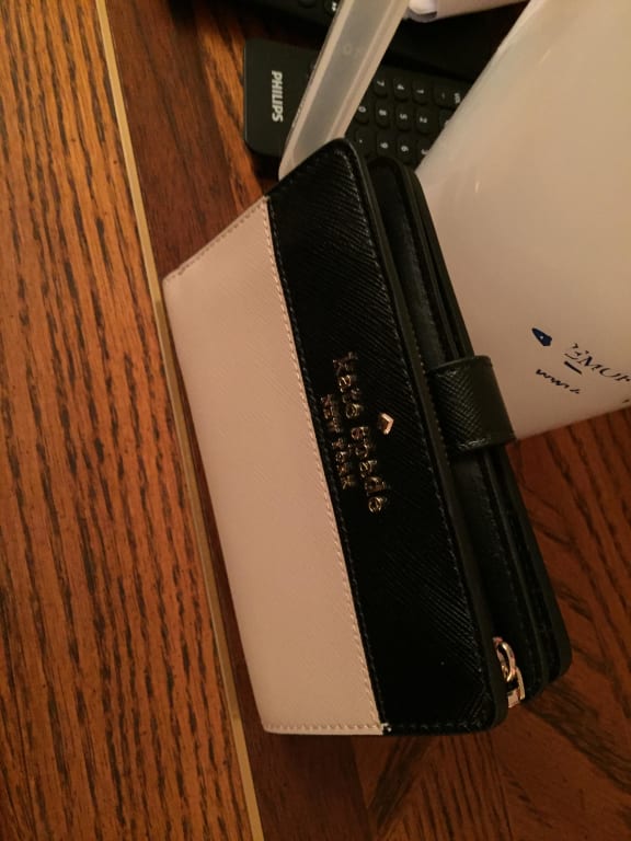 Kate Spade New York female Staci Colorblock Medium Compact Bifold Wallet  (Nimbus Grey)