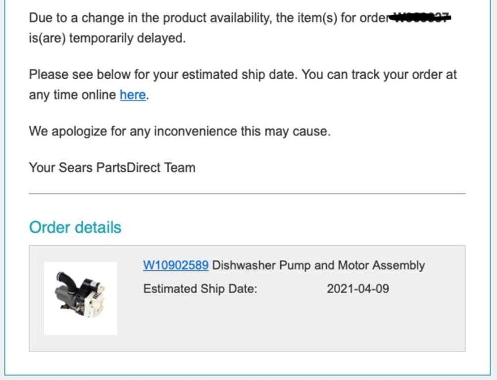 notice that item was delayed - AFTER first item shipped