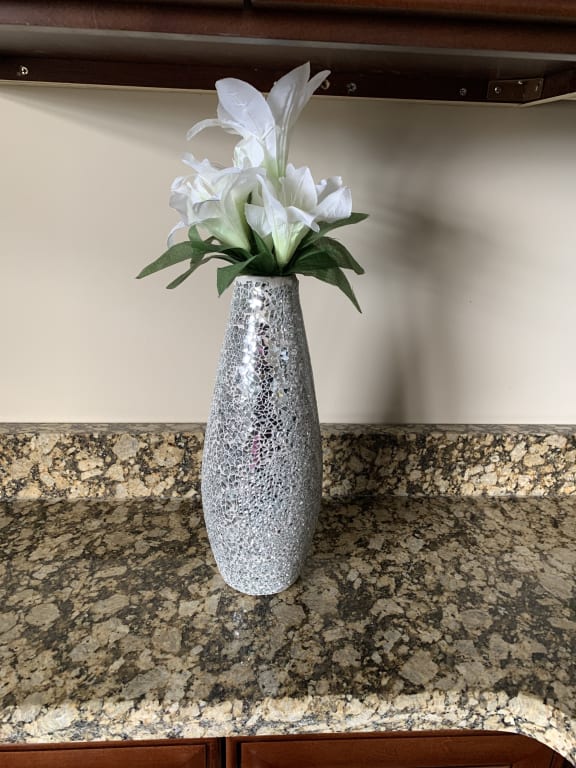 Metallic Mosaic Mirror Vase, 4.5"