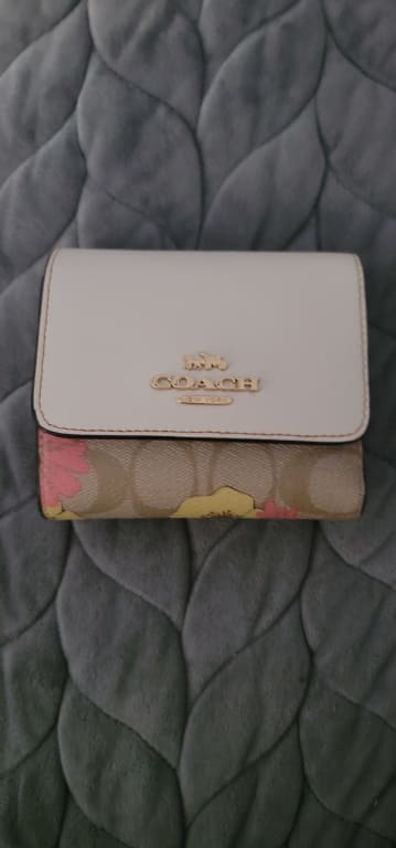 Coach Outlet Small Trifold Wallet In Blocked Signature Canvas