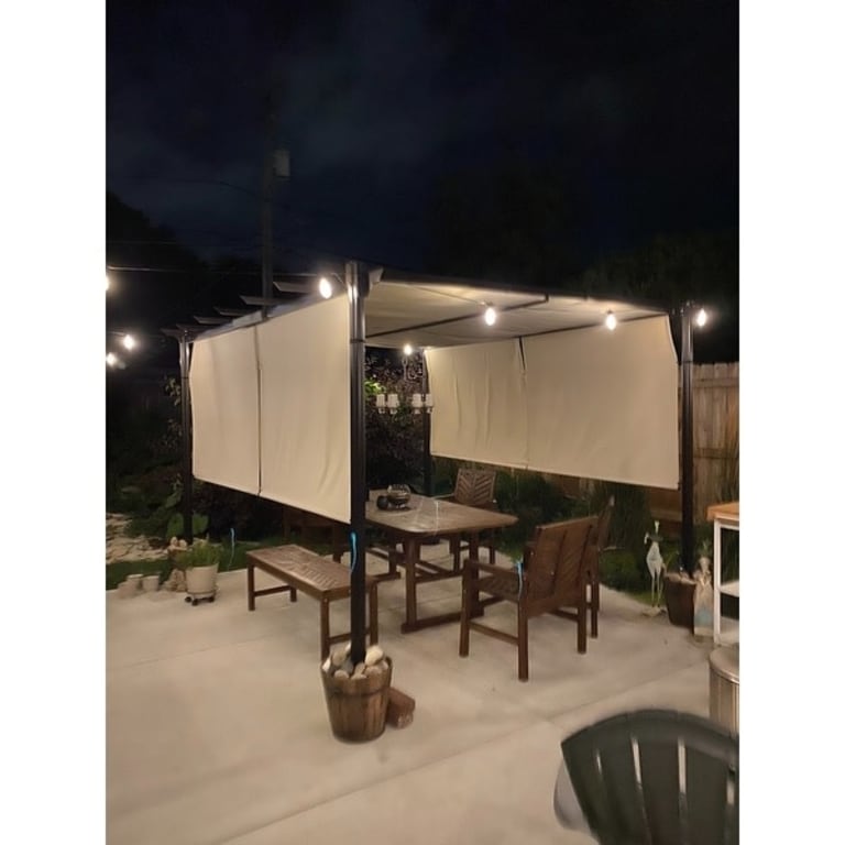 Pacific casual moselle 12 x 10 pergola with retractable canopy bed