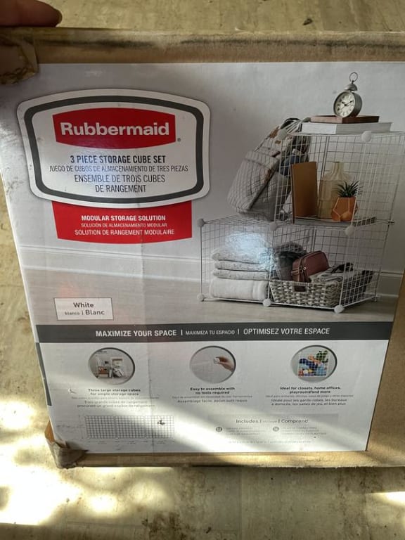 Rubbermaid Configurations Plank, verstelbare plank, wit, kast, bergruimte, wasruimte, garageorganisatie, 2x2' planken