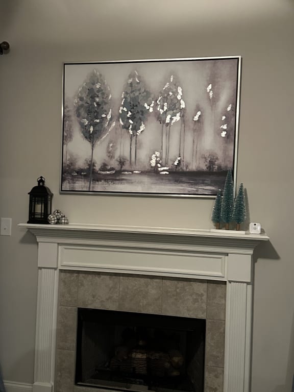 Framed Blue & Silver Trees Wall Art, 36x48