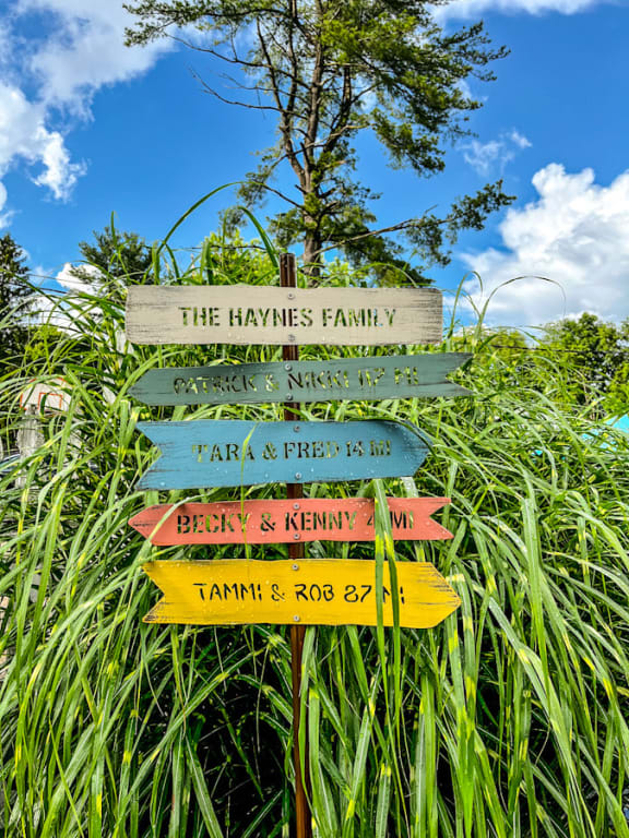 Personalized Family Member Signpost from Uncommon Goods. Customer submitted image.