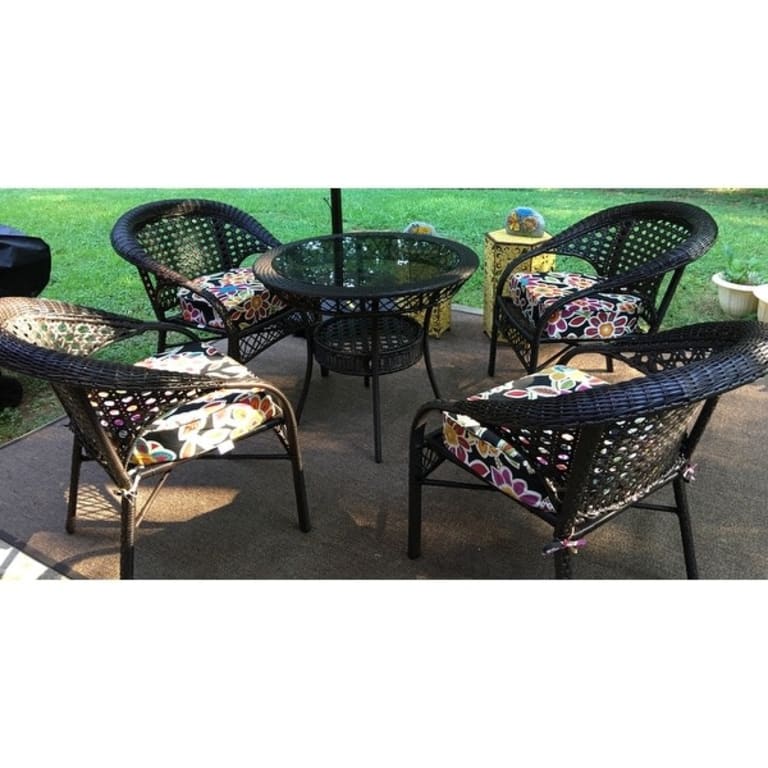 Outdoor 5piece Wicker Dining Bistro Table Set by Christopher Knight