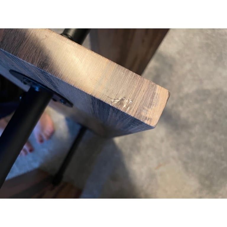 Danya B. Industrial Pipe Wall Ladder Shelving Unit in Distressed Wood