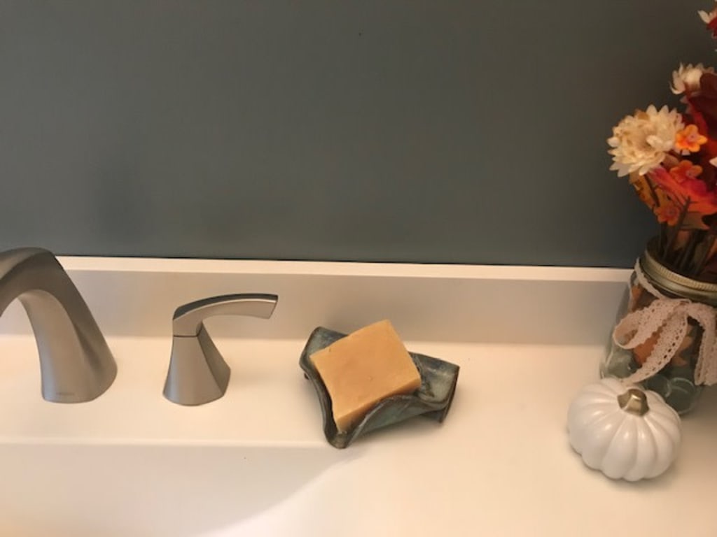 Ceramic Self-Draining Soap Dish from Uncommon Goods. Customer submitted image.