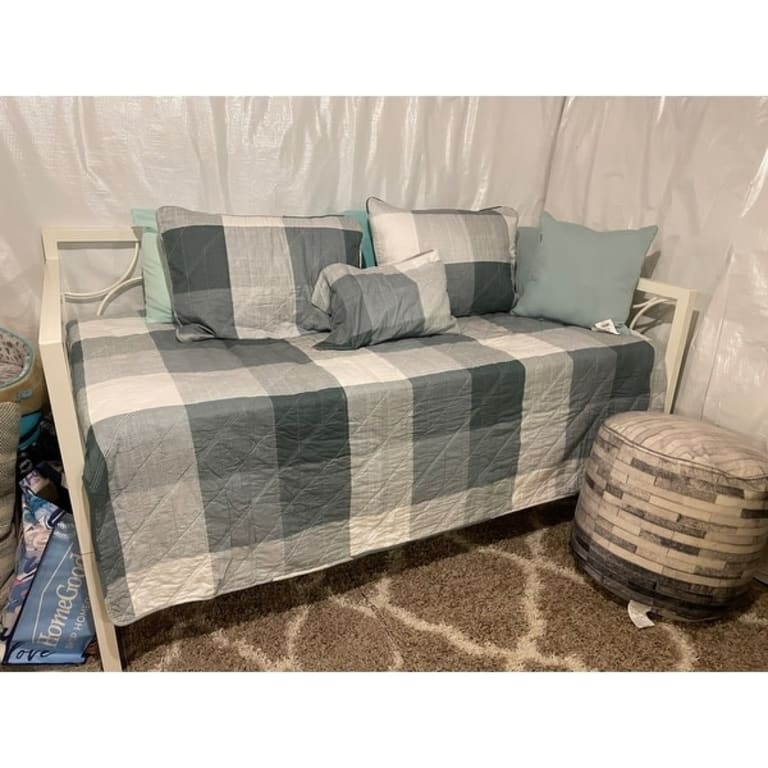 Eddie Bauer Boulder Plaid Cotton Green 4 Piece Daybed Cover Set Bed