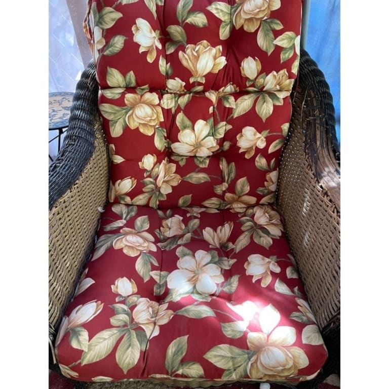 Dunedin Outdoor Floral High Back Chair Cushions (Cushions Only) (Set of