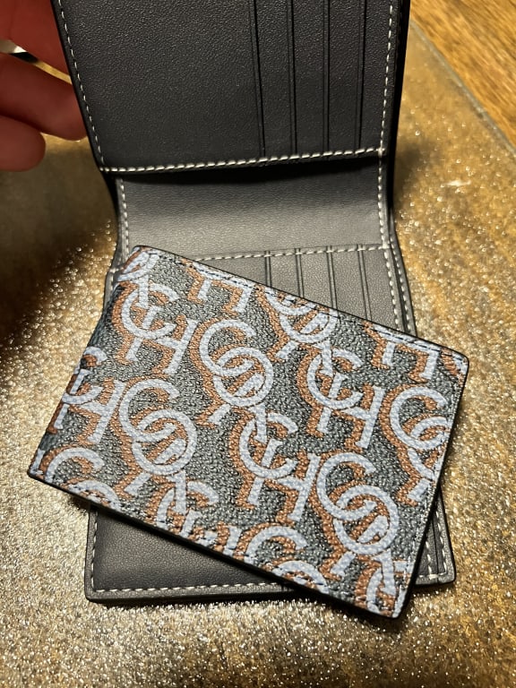 COACH Double Billfold With Horse And Carriage Print Wallet