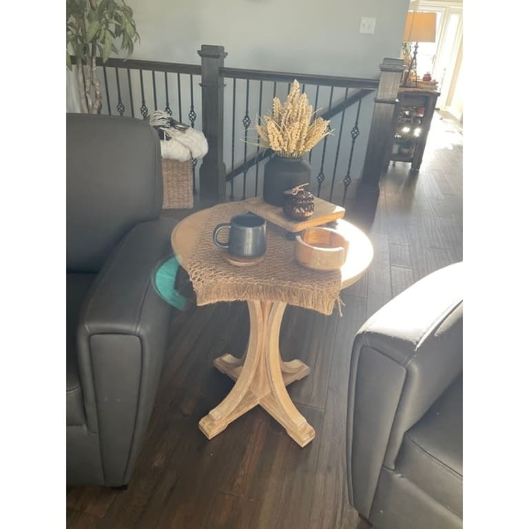 Martha Stewart Reclaimed Wheat Round Accent Table - On Sale - Bed Bath ...