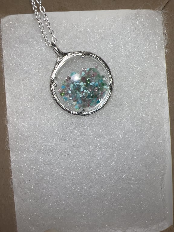 Custom Mixed Birthstone Necklace from Uncommon Goods. Customer submitted image.