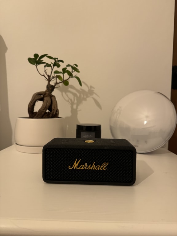 Marshall Emberton III Portable Bluetooth Speaker, Black & Brass