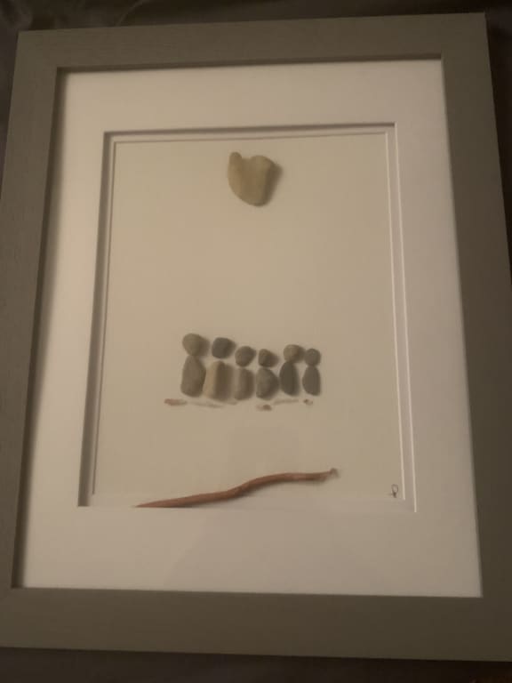 Family Pebble Portrait from Uncommon Goods. Customer submitted image.