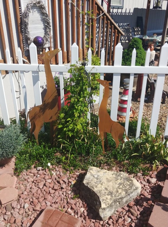 Plant Eater Giraffe Sculpture from Uncommon Goods. Customer submitted image.